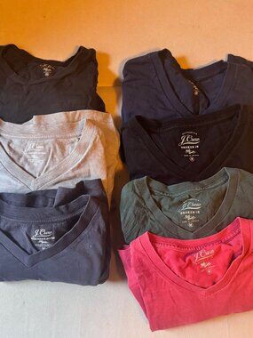 Set of 7 Assorted J.Crew Men's T-Shirts Size M - Broken In + Garment Dyed